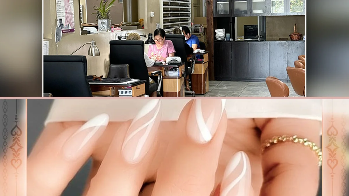 Spa-style nail tables with soft lighting